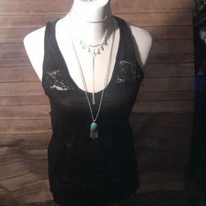 Black with lace tank top